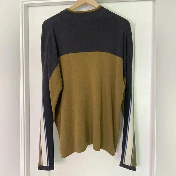 American Eagle Men’s 90s 1/4 zip olive navy size XL grunge - Picture 6 of 7